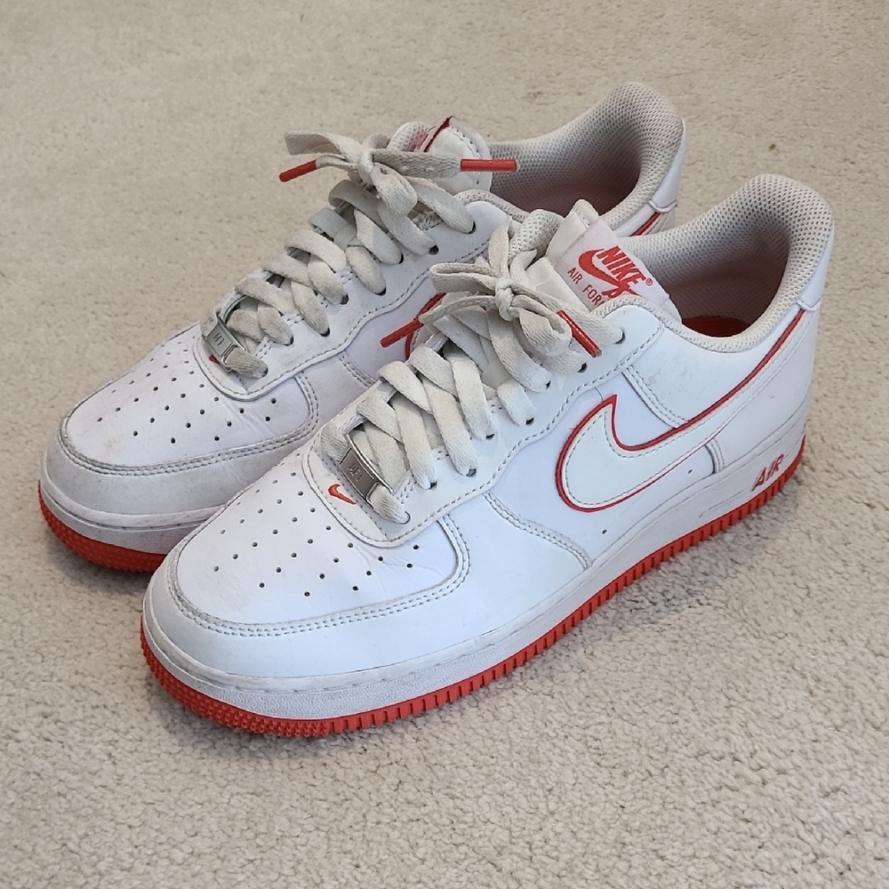 Nike White and Red Athletic Shoes
